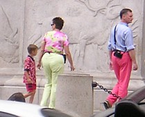 This is one family's idea of a tourist fashion catastrophy.